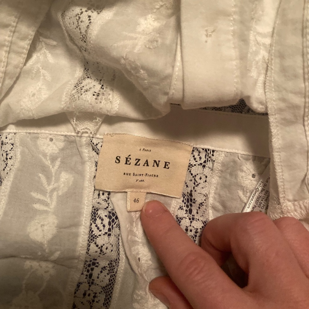 Sezane Shena Top Ecru - Size 14/46 NWOT - Picture 3 of 4